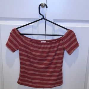 Striped off the shoulder top (size small)